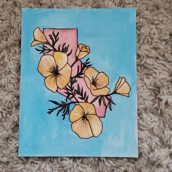 California Poppy Canvas Painting - Picture 1 of 4